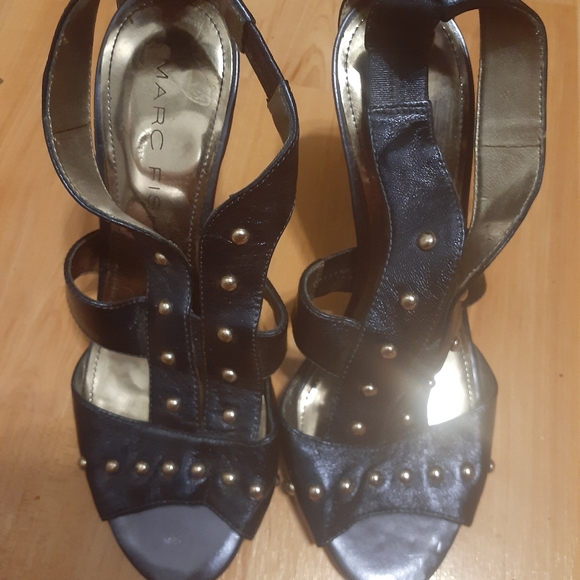 Navy Studded Heels - Picture 2 of 6